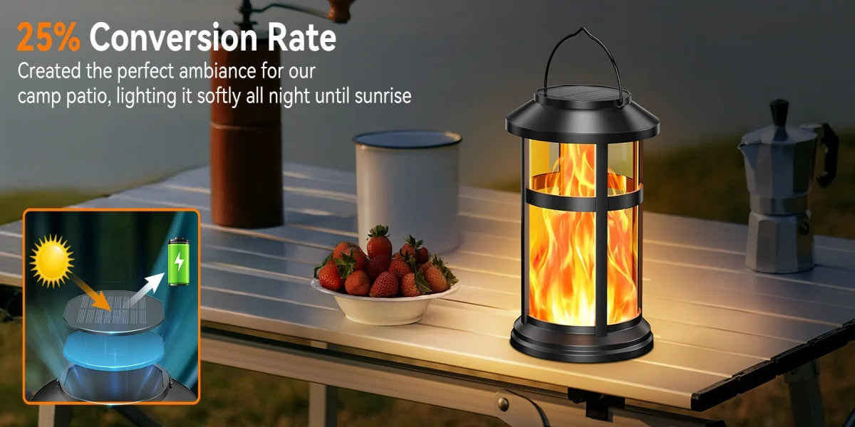 2 Pack Solar Flame LED Lights, 2 Modes