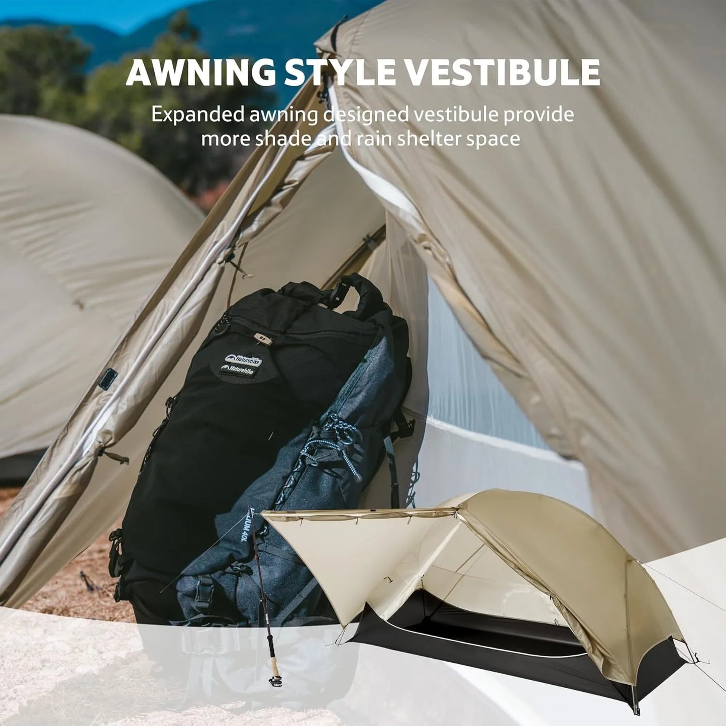 Naturehike Mongar UL 1Person Ultralight Camping Tent, Double Layer, Waterproof