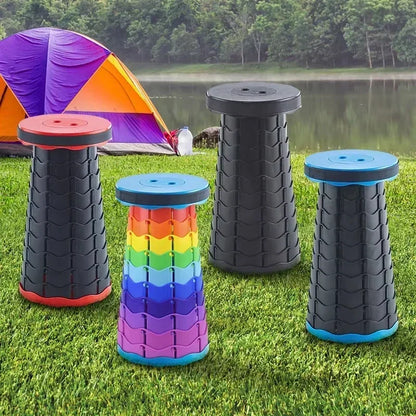 Portable plastic folding telescopic chair