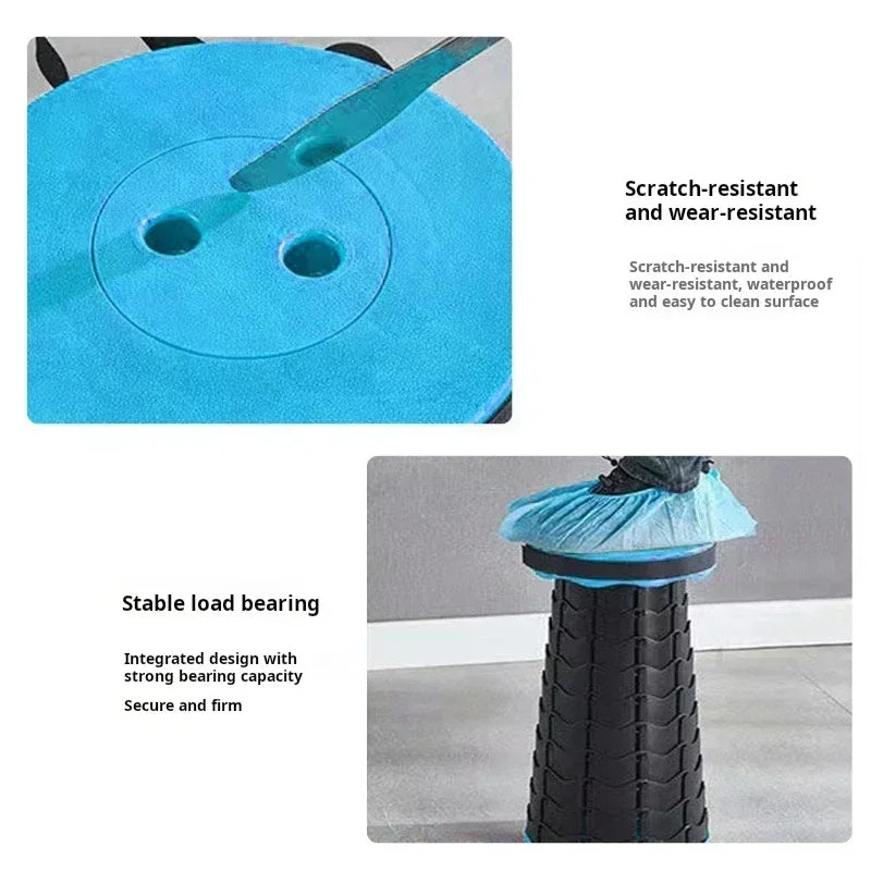 Portable plastic folding telescopic chair