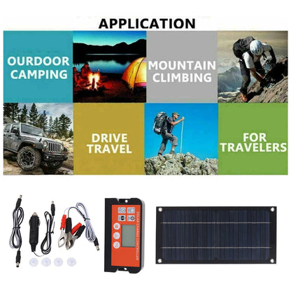 Portable 600W Solar Panel Charger, 100A Charge Controller
