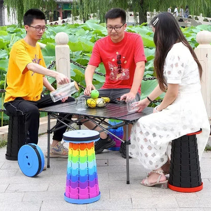 Portable plastic folding telescopic chair