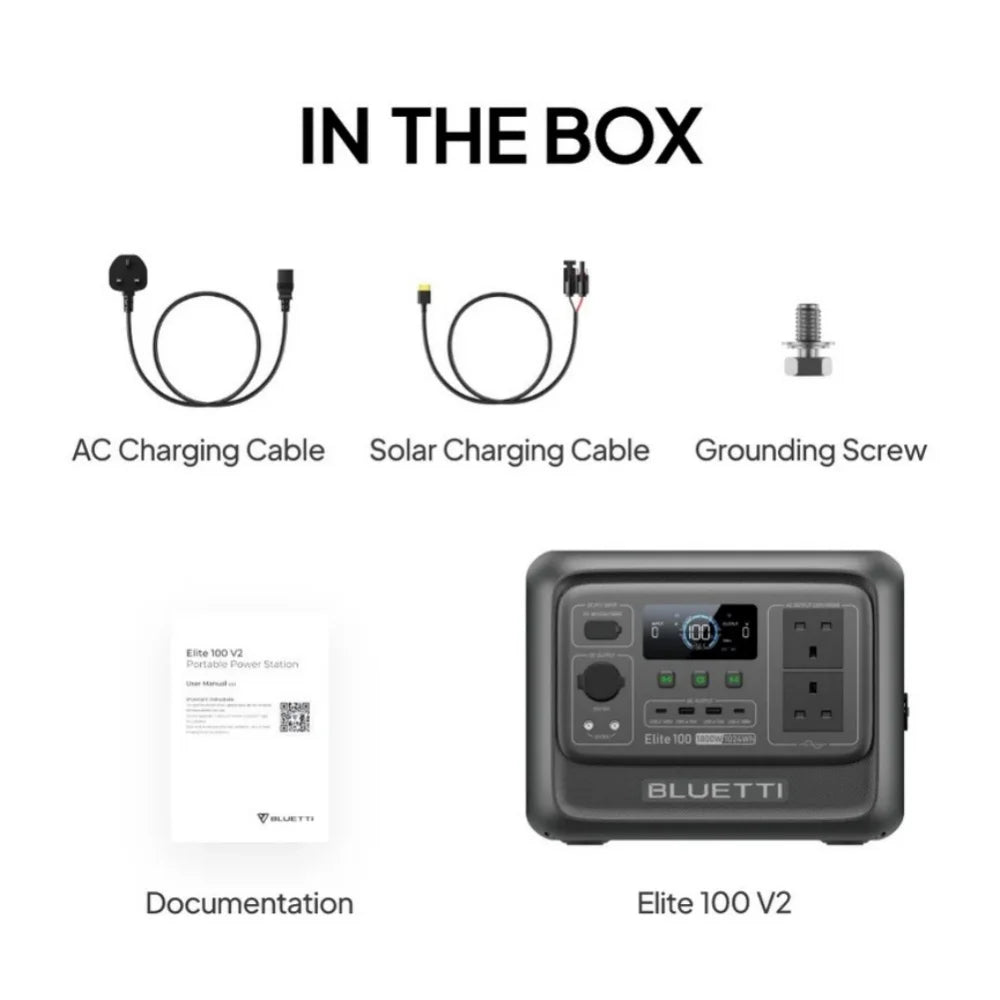 BLUETTI Elite 100 V2 Portable Power Station 1800W 1024Wh Solar Generator