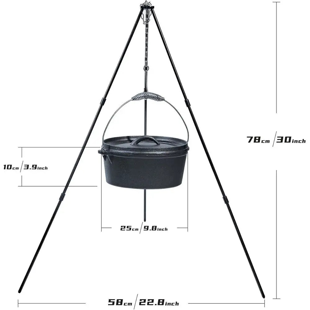 Compact 8-Piece Cast Iron Dutch Oven: 4.5 Qt & 2.1 Qt Pots, &10 Skillet
