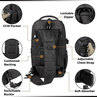 DBTAC 10L Tactical EDC Backpack, Concealed Carry