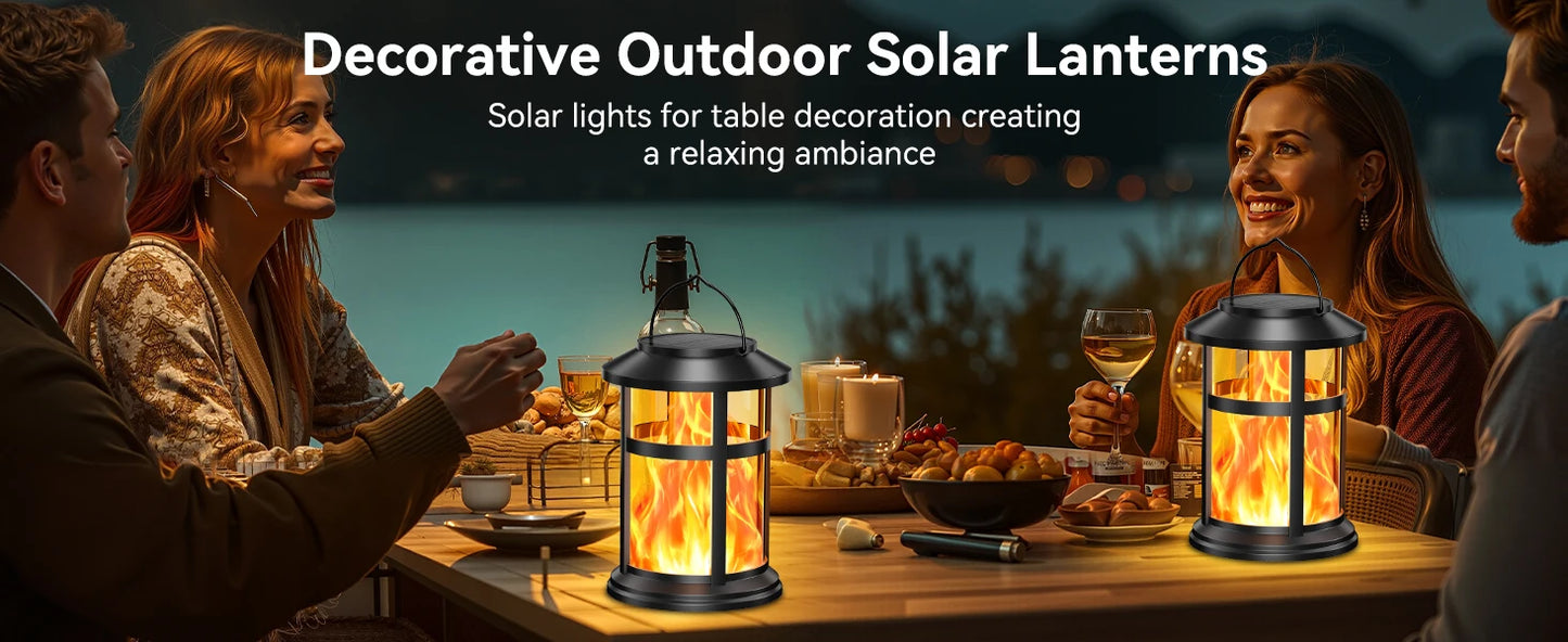2 Pack Solar Flame LED Lights, 2 Modes