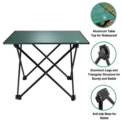 VILLEY Ultralight Aluminum Folding Table with Carry Bag