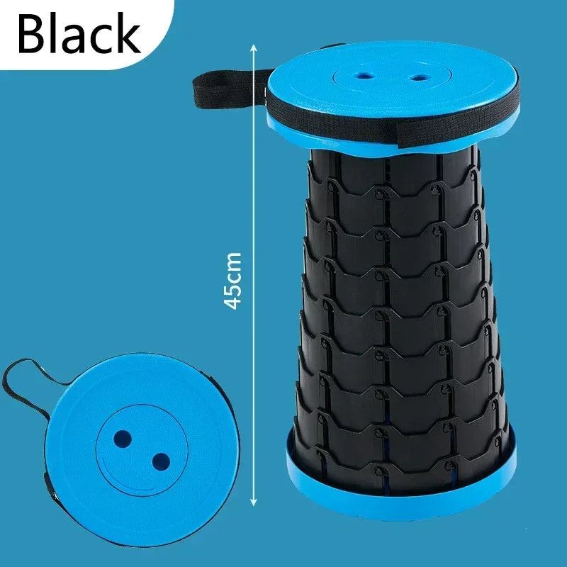 Portable plastic folding telescopic chair