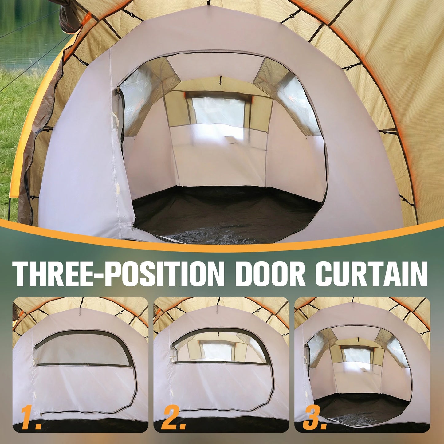 Oxford 2-Person Backpacking Tent Windproof Lightweight, Rainproof, Waterproof