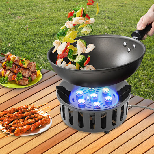 7-Core Camping Stove Windproof Electronic Ignition