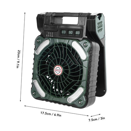 Solar Fan, 4 Speed w/LED Light, Timer
