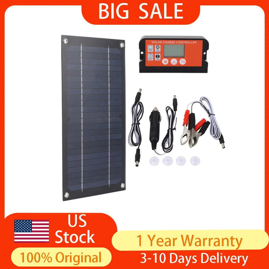 Portable 600W Solar Panel Charger, 100A Charge Controller