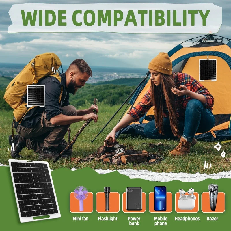Solar Panel 30W With USB Waterproof Outdoor