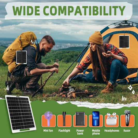 Solar Panel 30W With USB Waterproof Outdoor