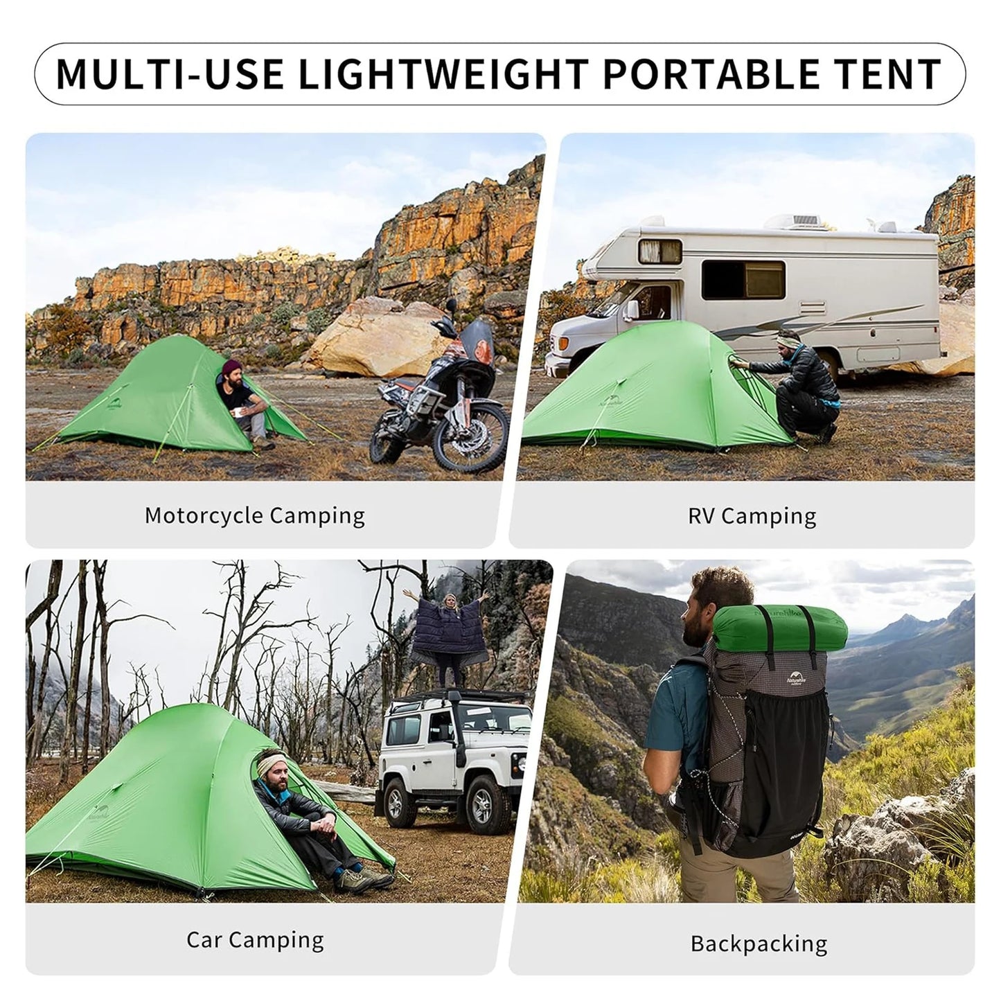 Naturehike Cloud Up 2 Person Camping Tent Waterproof Ultralight 3-4 Season Outdoor Hiking Backpacking Shelter