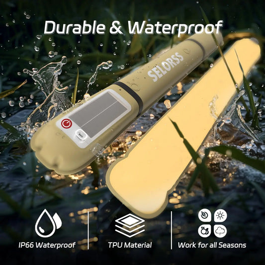 SELORSS Solar Camping Lantern 2000mAh, Waterproof, USB-Type C
