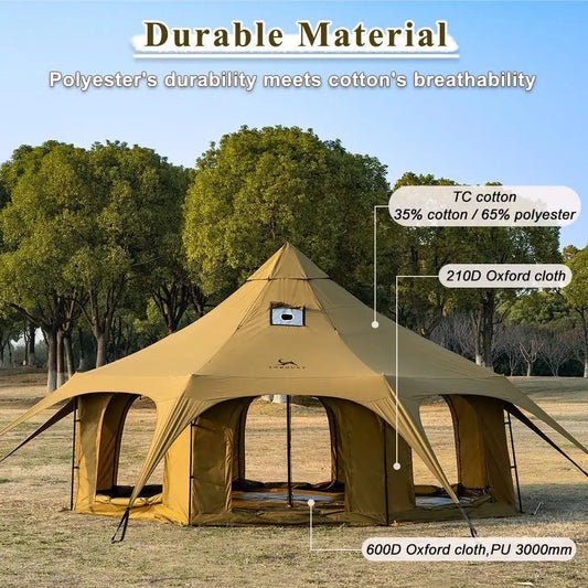 16.4ft x 9.2ft Canvas Wall Tent with Stove Jack