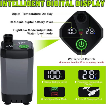 Portable Shower, 4 spray modes, 6000mAh Rechargeable