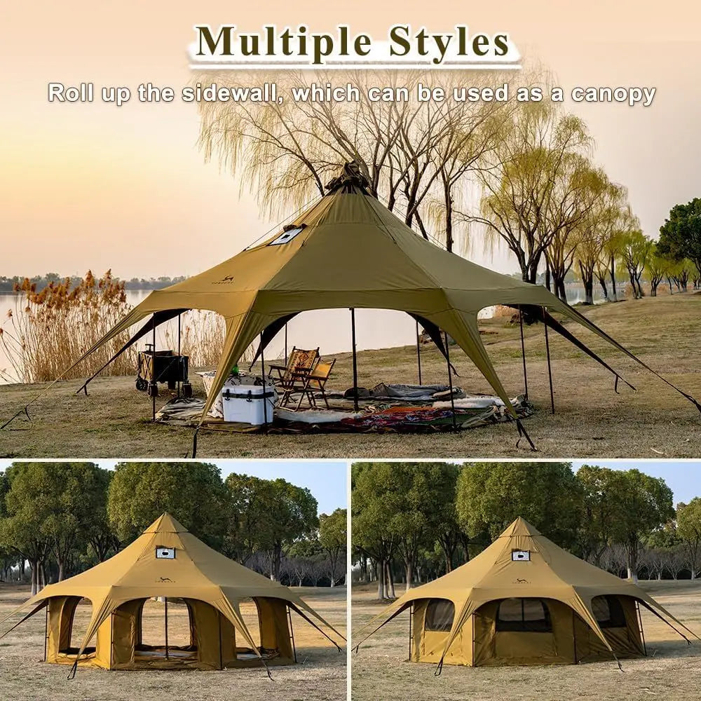 16.4ft x 9.2ft Canvas Wall Tent with Stove Jack