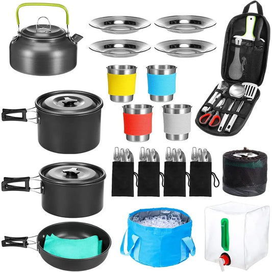 42-Piece Camping Cookware Set: Non-Stick Lightweight