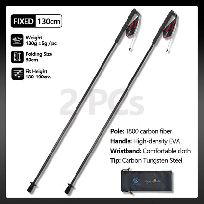 2PCs Trekking Poles Carbon Fiber,115g Ultra-Light