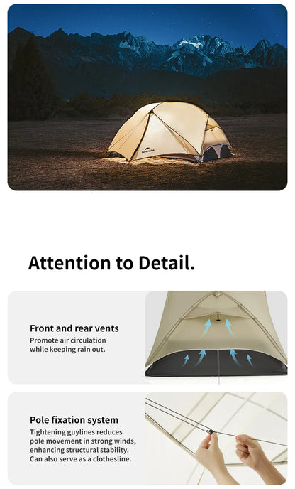 Naturehike Mongar UL 1Person Ultralight Camping Tent, Double Layer, Waterproof