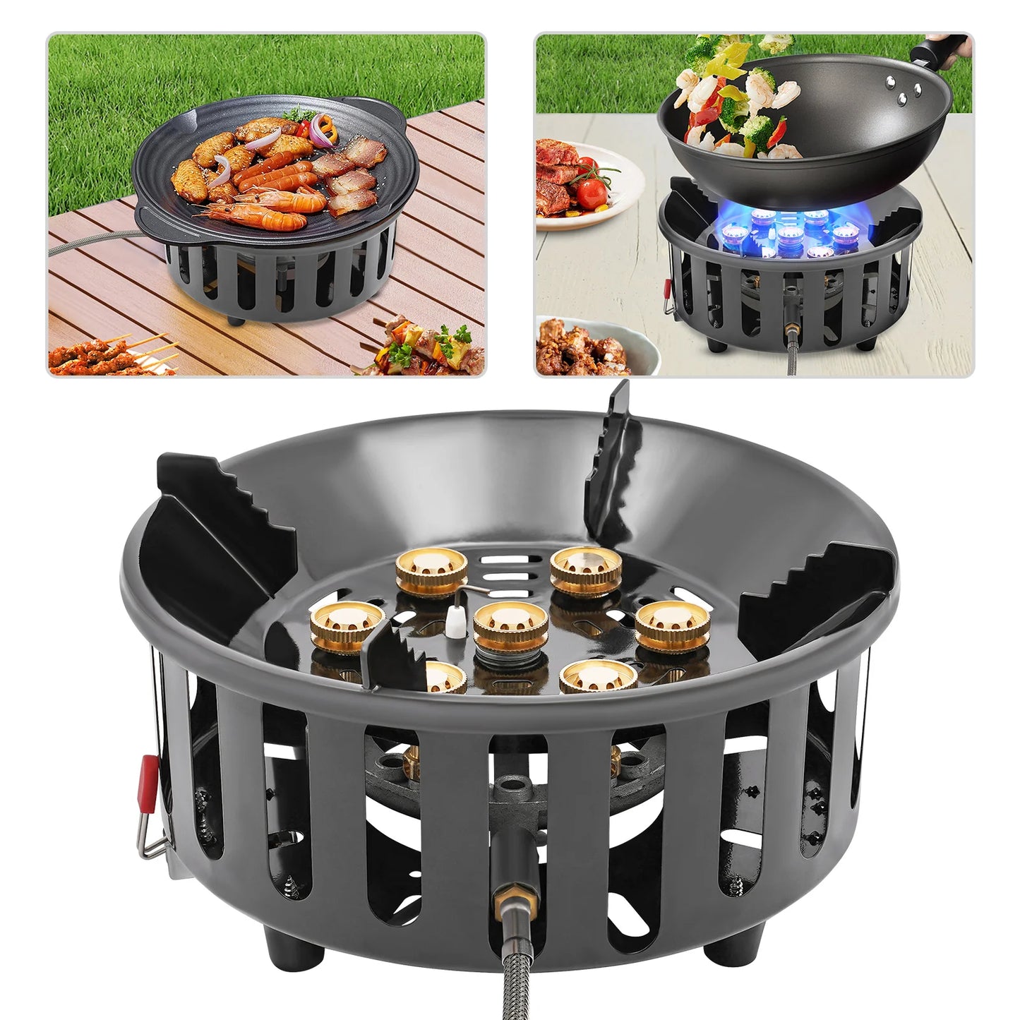 7-Core Camping Stove Windproof Electronic Ignition