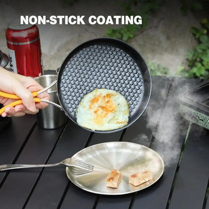 2-Pack Non-stick Frying Pan Set, Stainless Steel, Foldable Handle