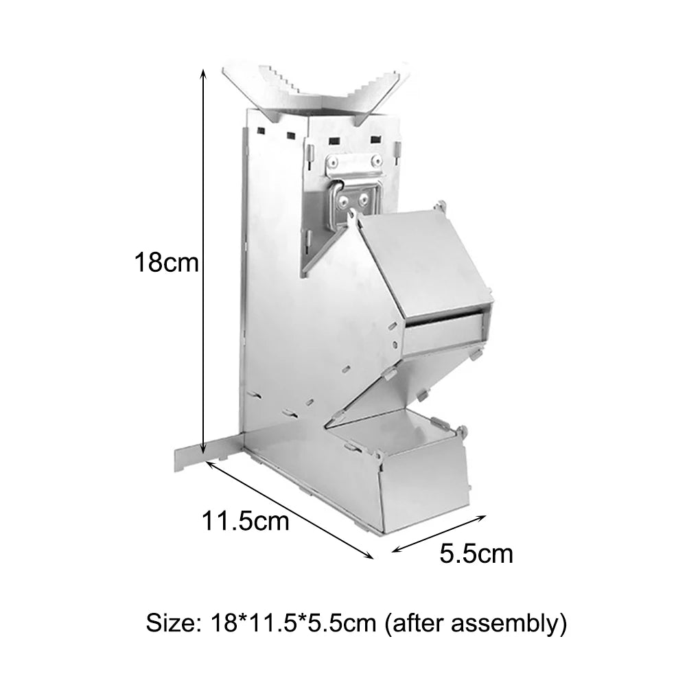 BBQ Rocket Stove Stainless Steel Outdoor Wood Burning