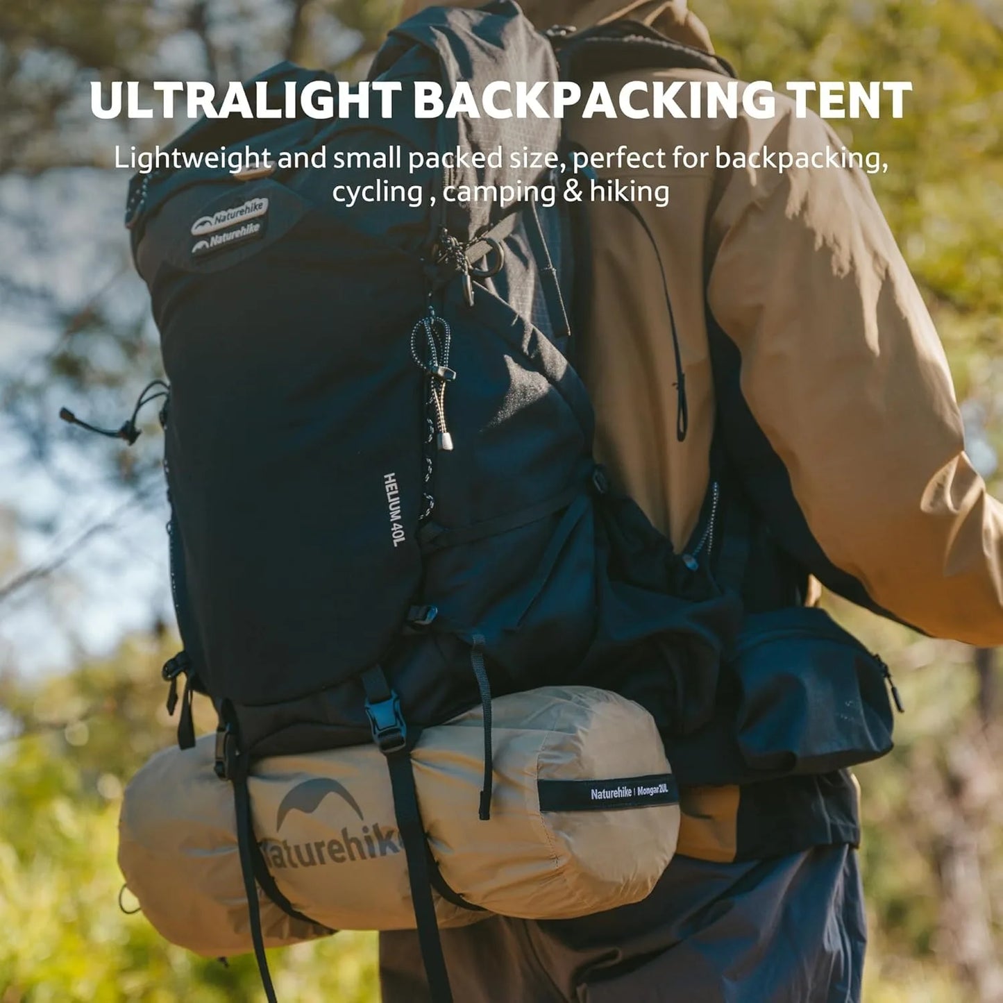 Naturehike Mongar UL 1Person Ultralight Camping Tent, Double Layer, Waterproof