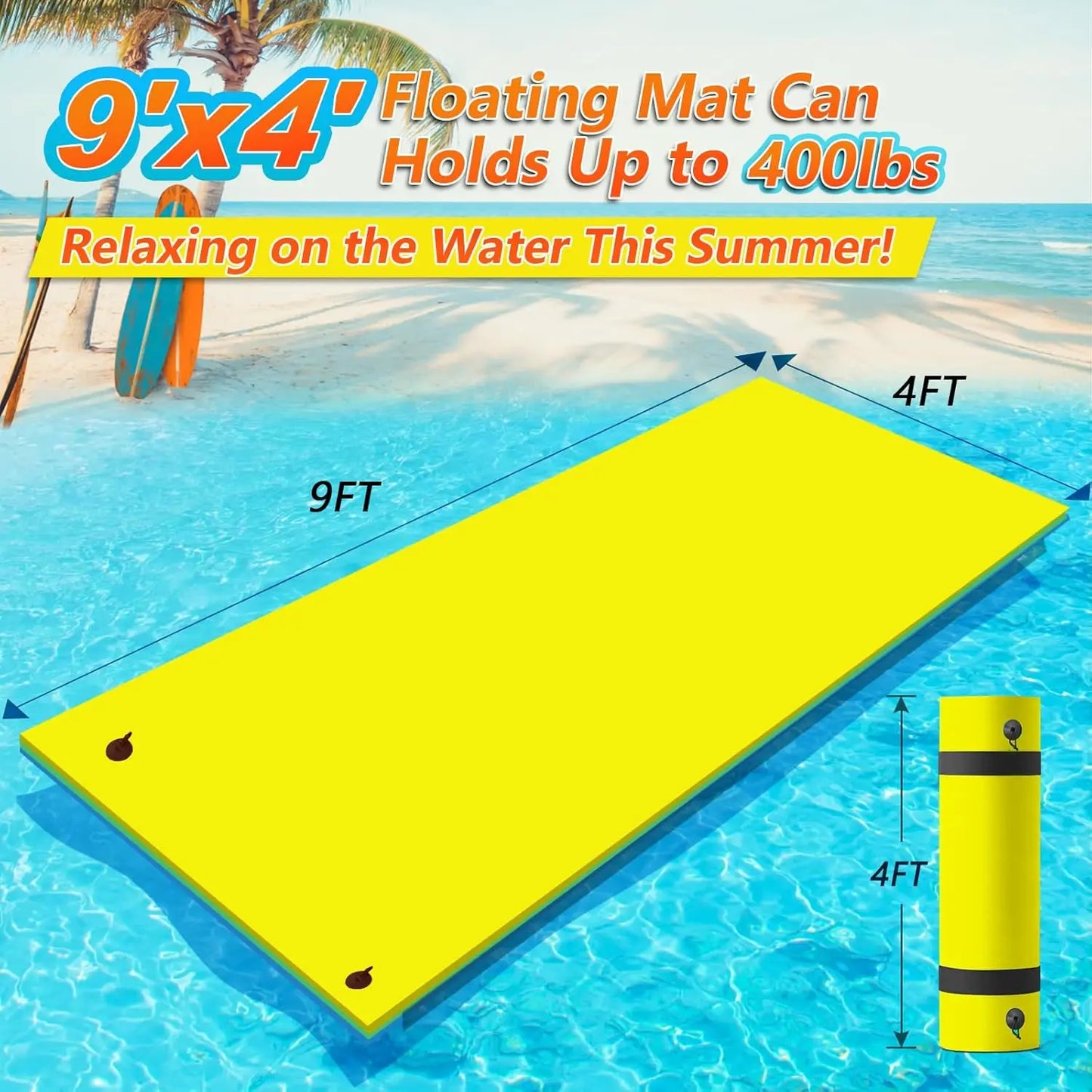 Lily Pad Floating Mat -9 x 4 Ft, 3-Layer
