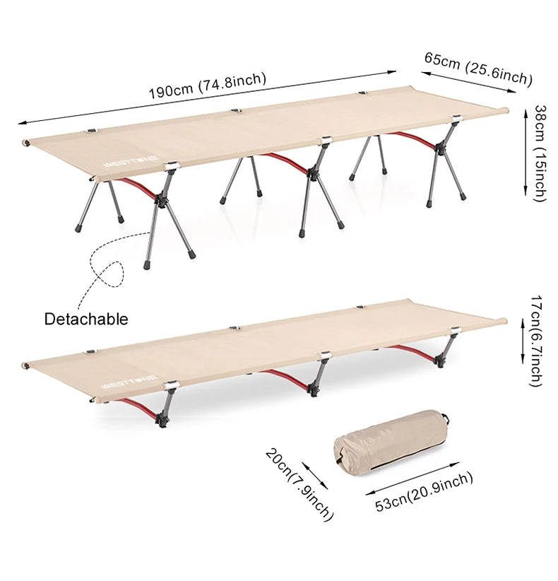 WESTTUNE Ultralight Aluminum Alloy Sleeping Cot