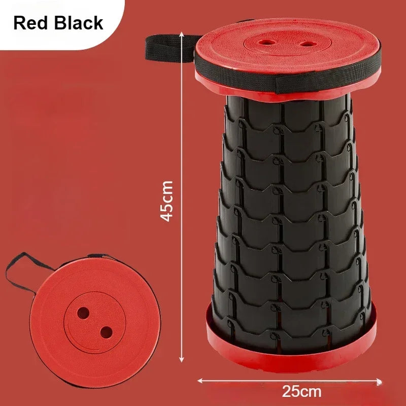 Portable plastic folding telescopic chair
