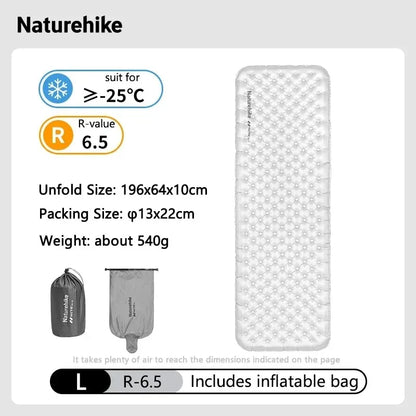 Naturehike R6.5 Air Mattress 10cm Thickened Ultralight Sleeping Pad