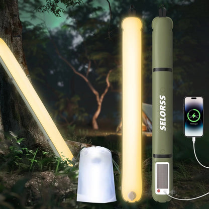 SELORSS Solar Camping Lantern 2000mAh, Waterproof, USB-Type C