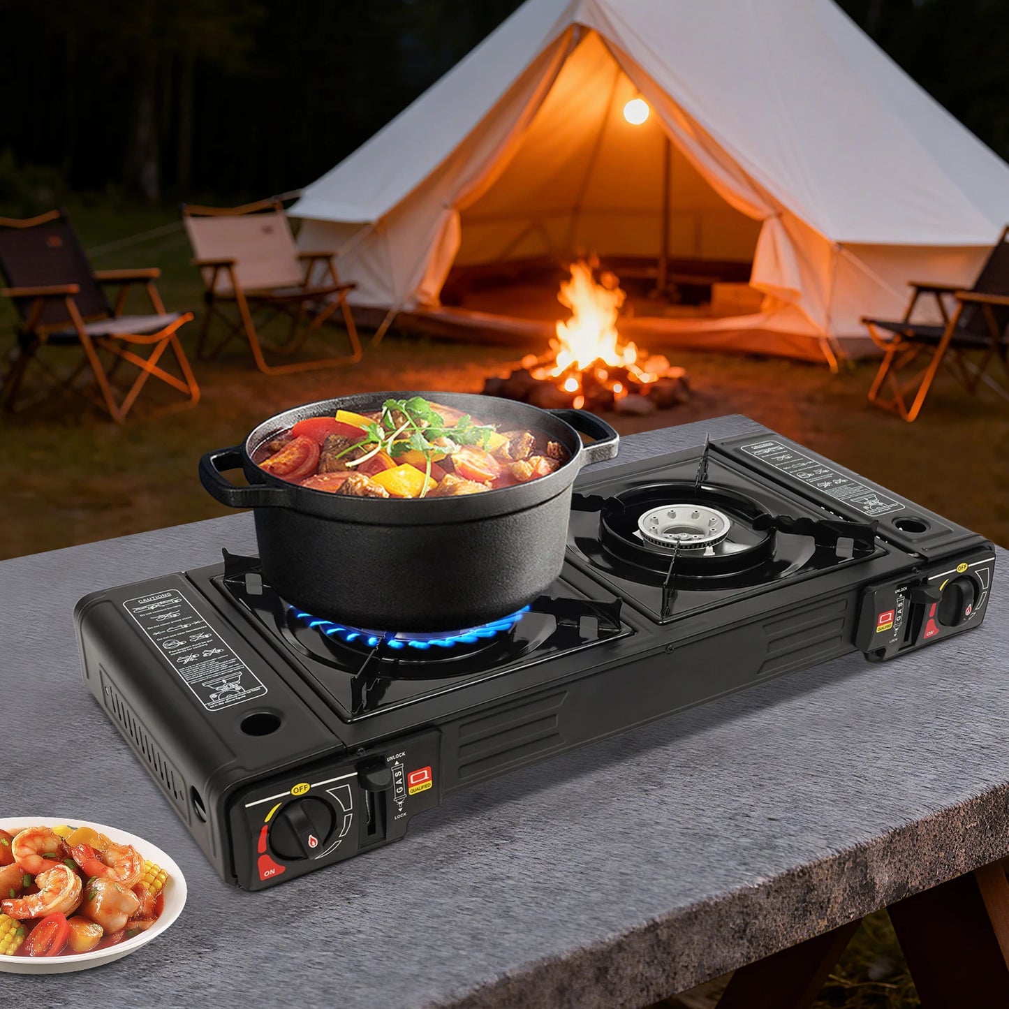 2-Burner Portable Gas Stove
