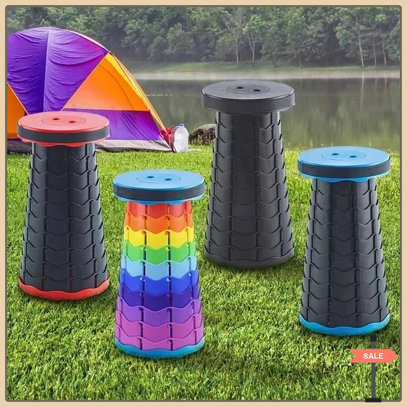 Portable plastic folding telescopic chair