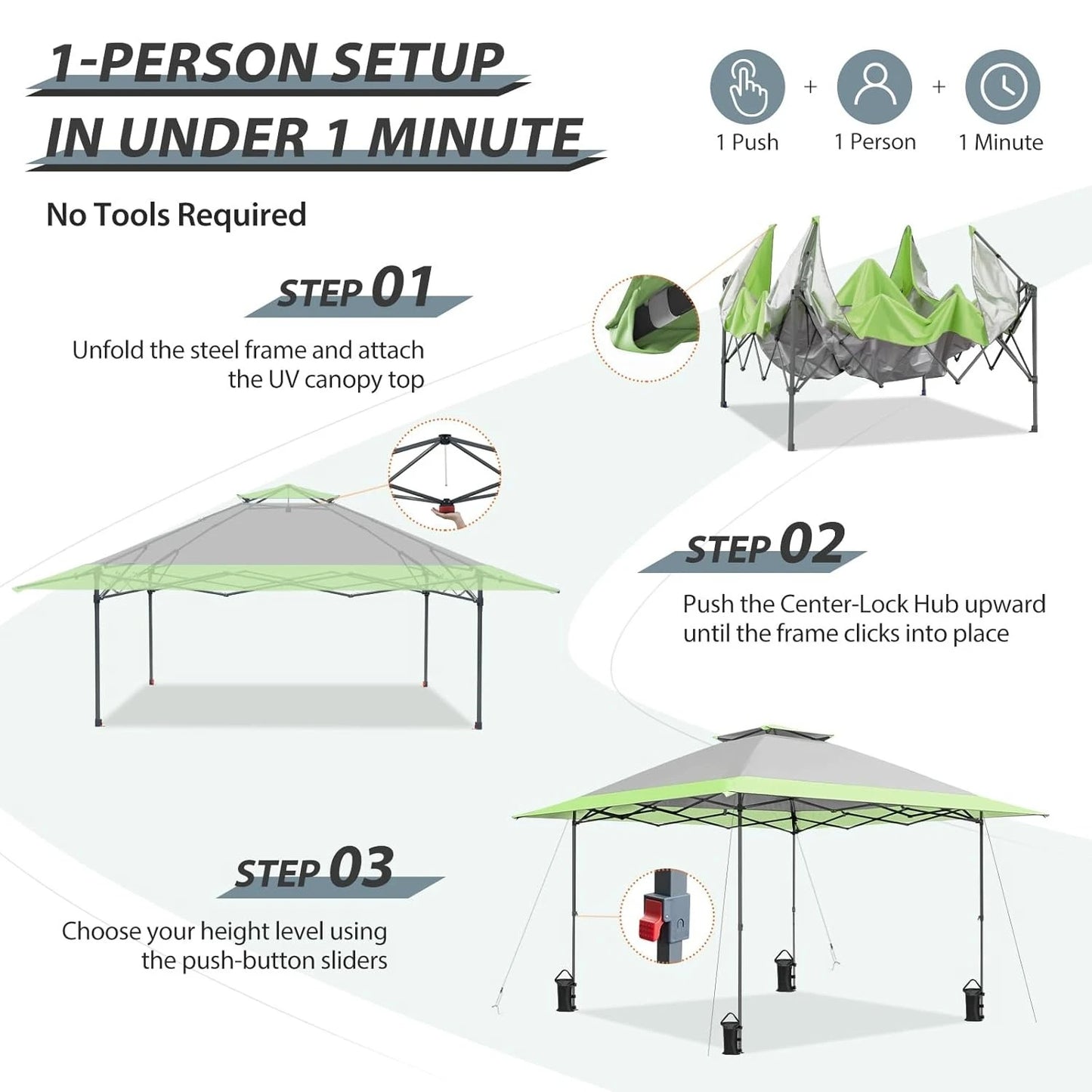 13x13 Straight Leg Pop-Up Canopy Tent