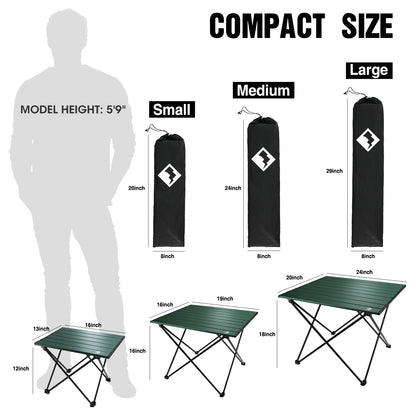 VILLEY Ultralight Aluminum Folding Table with Carry Bag