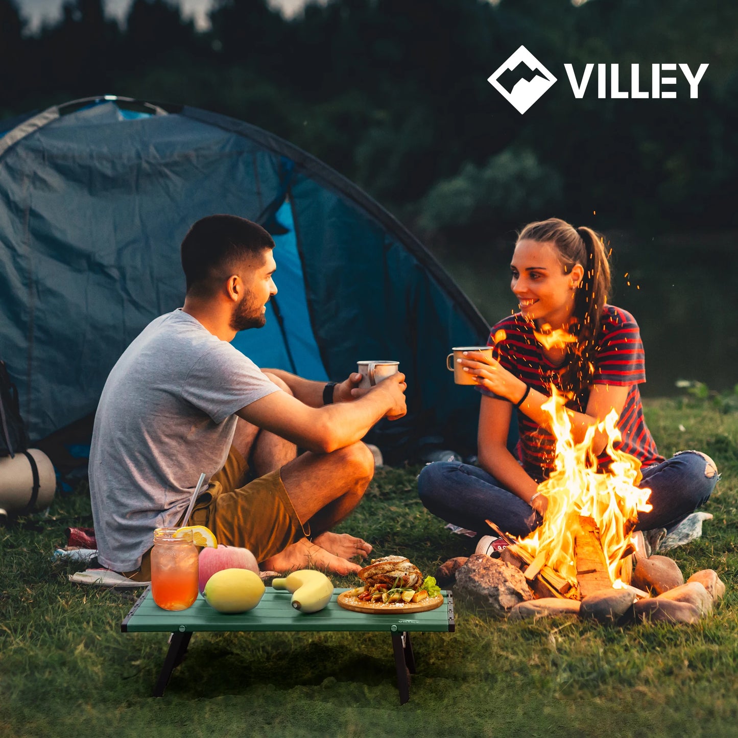VILLEY Portable Mini Folding Beach Table, Ultralight