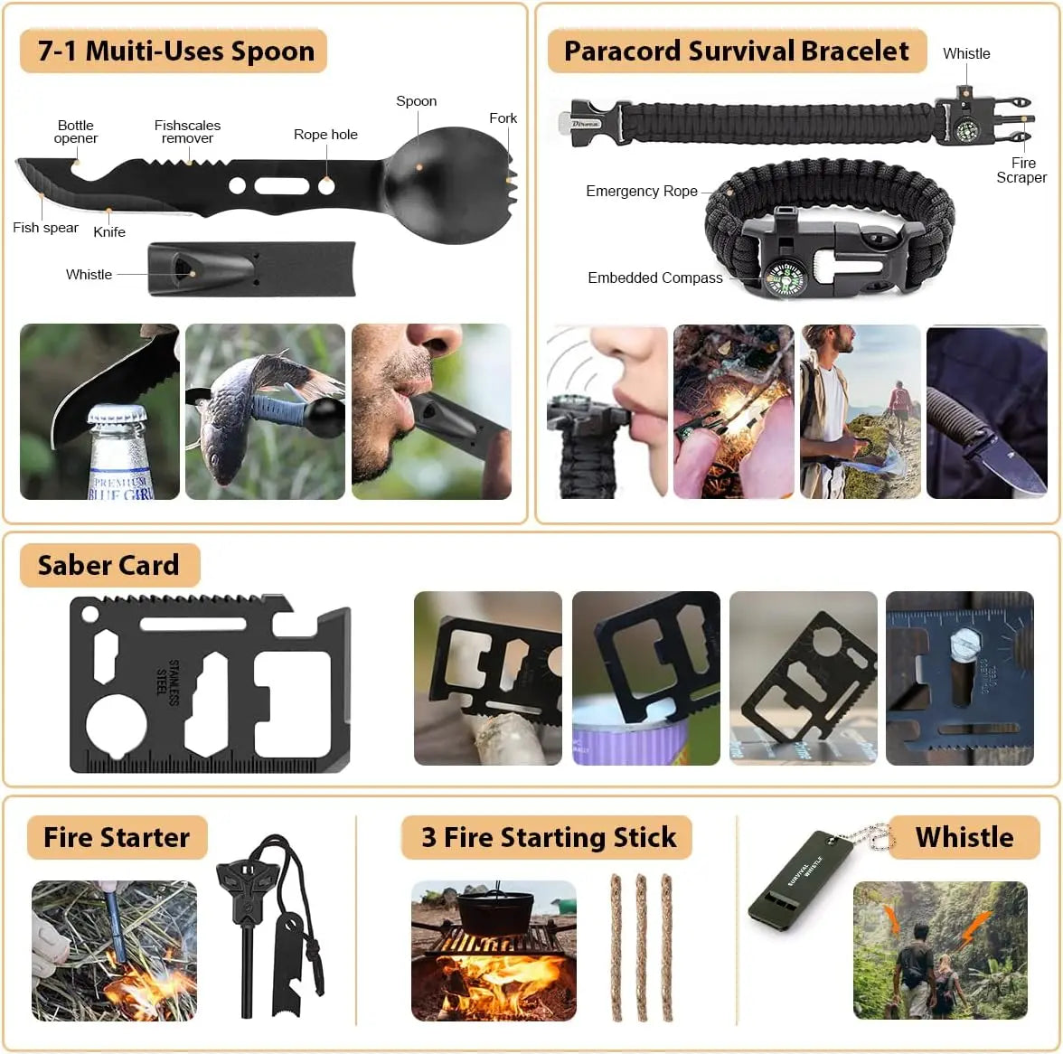 250Pcs Survival Gear First Aid Kit with Molle Bag & Emergency Tent