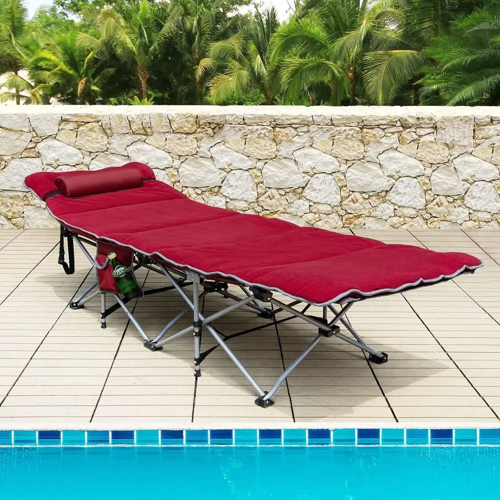 Portable Heavy-Duty Camping Cot with Mattress, Pillow, Carry Bag